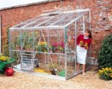 6 x 8 Eden Silver/Green Aluminium Lean To
